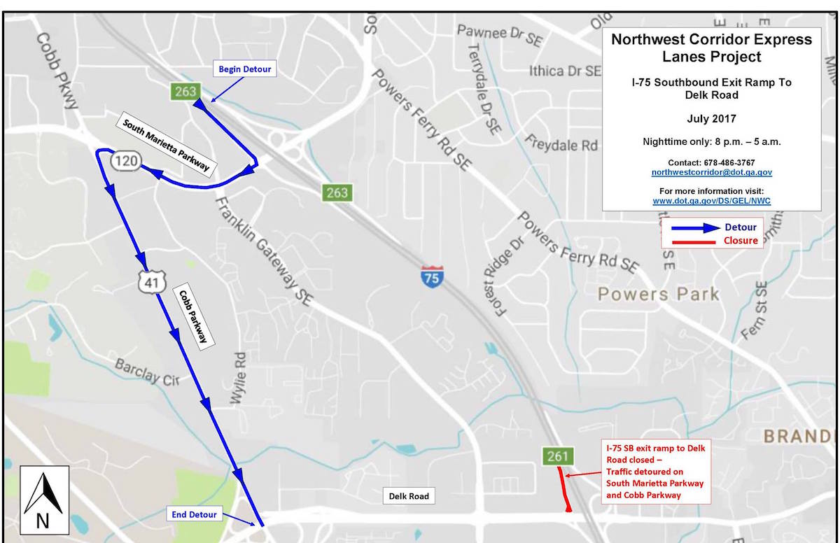 Delk Road southbound exit ramp to I-75 to be closed Thursday 8 p.m ...