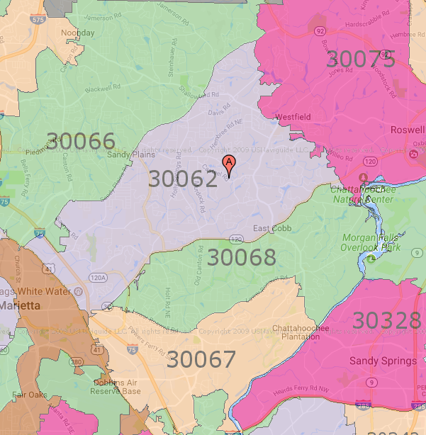 Georgia Zip Code Map